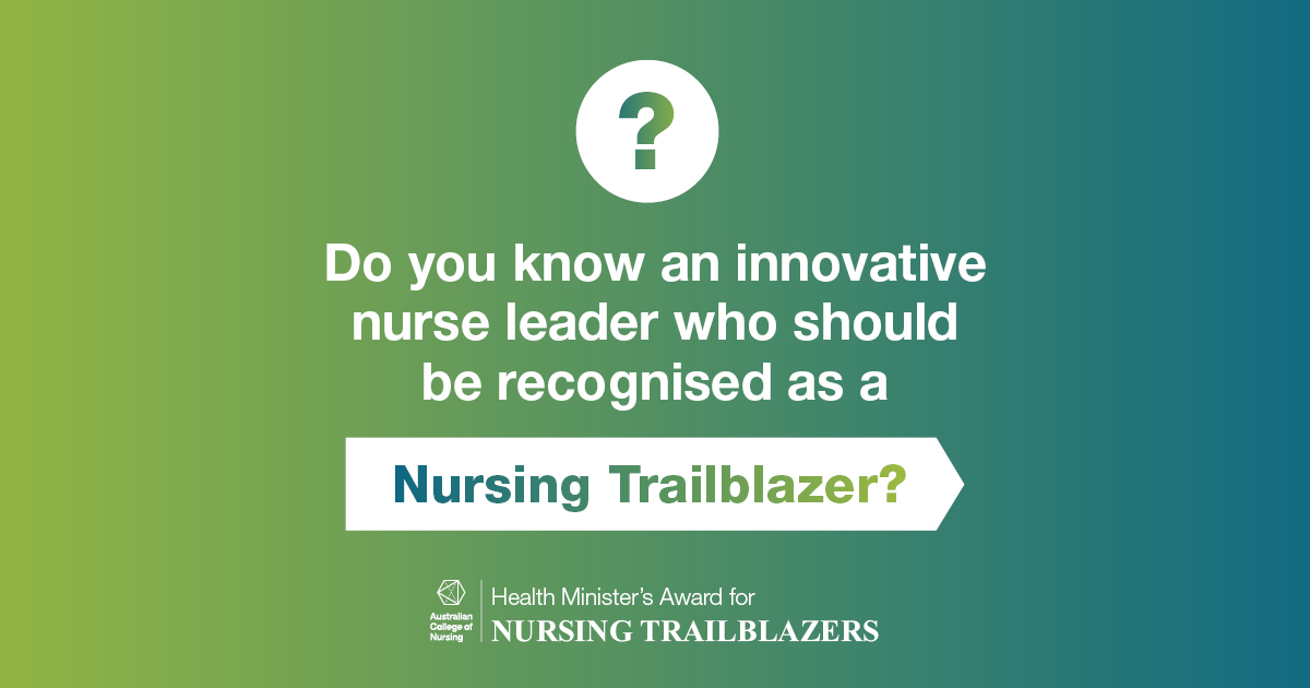 Tag a nurse leader whose innovative work is transforming our health and aged care systems! 💬👉 Nominations will close on Monday 15 April 2024. Head to ow.ly/Unfj50QSV3h to learn more and submit a nomination. #NurseLeadership