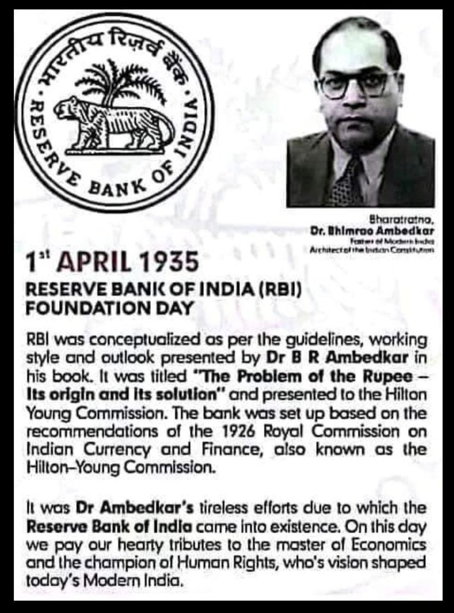 ambedkariteIND's tweet photo. RBI foundation Day. Thanks Babasaheb 🙏 https://t.co/HGXWVn8KSc
