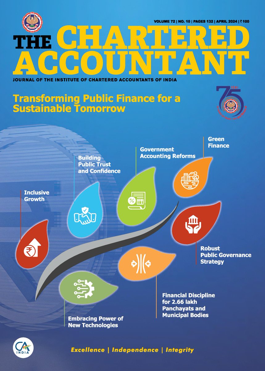 ICAI Members' Journal The Chartered Accountant - April 2024 Issue To Access the Journal please visit icai.org/post/icai-e-jo… #IGoGreenwithICAI #ICAIat75 #DRISHTI