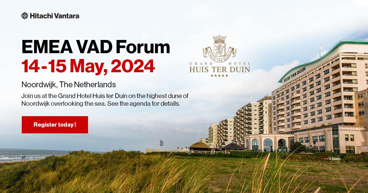 The agenda for VAD Forum is now live! Aimed at sales leaders from distribution companies all over Europe, this two-day event is packed with over a dozen sessions, and plenty of opportunity to meet with resellers & Hitachi Vantara SMEs. Register to join us: ow.ly/JKhE30sBeIY