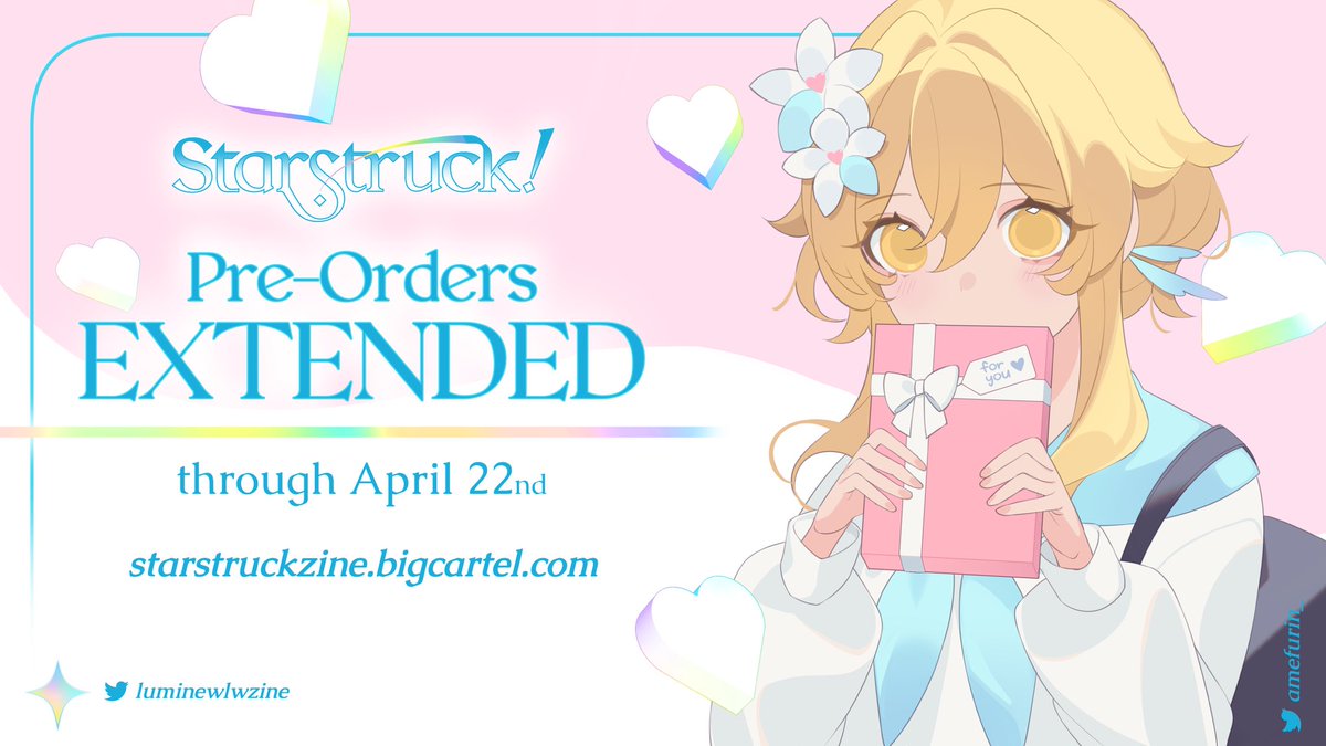 🌙 PREORDERS: EXTENDED! 🌙 Missed our initial pre-order period? Need more time to decide? This is not a drill! Pre-orders have been extended till 22nd April, so make sure not to miss out on us again! 😉✨ 📅 Shop closes 22nd April, 2359 EDT Shop here: starstruckzine.bigcartel.com