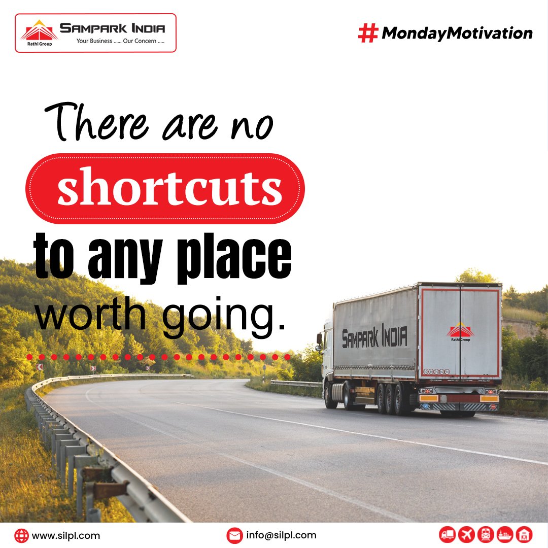The journey to achieve our dream & its rewards consists of effort & perseverance, & it encourages us to value the process as much as the outcome.

#mondaymotivation #journeytoglory #fullofeffort #bepositive #motivationalquotes #samparkindialogistics #rathigroup #vocalforlocal