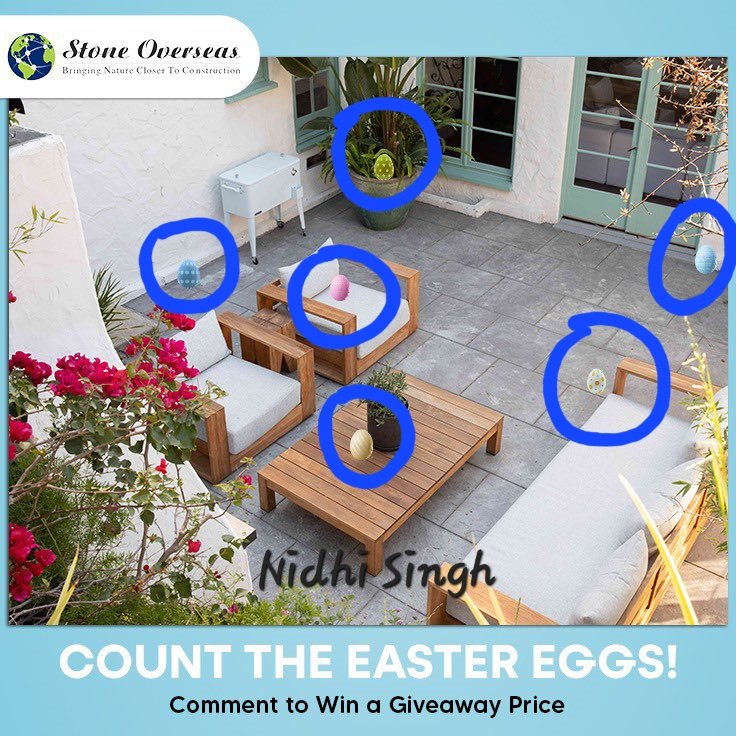 @overseasstones I Spotted Six  Easter  Eggs 🥚 
#stoneoverseas #export #Giveaway #EasterEggHunt #CommentToWin #HopIntoSpring #JoinTheFun #WinBig @overseasstones
Tags @krchandra38 @Priyank98805229 @pavansmehta @MissAisharya
@itsPriynkaM @Neha2800 @gangaflows @Im_ArupDas