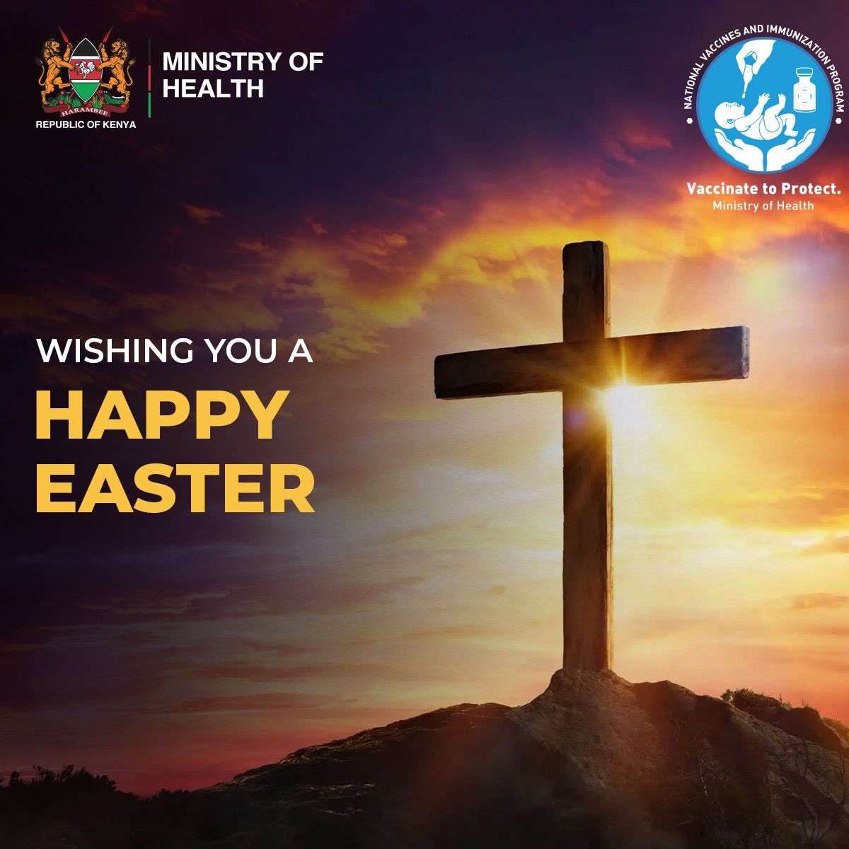 Wishing you and your loved ones a healthy and joyous day. Happy Easter from us! #VaccinateToProtect #VaccinesSaveLives