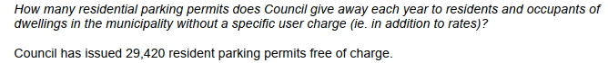 SStonnington's tweet image. Stonnington CC admits that it gives away close to 30K parking permits free, each year. This is despite the fact that in certain parts of the muncipality, half of residents don't own a car: