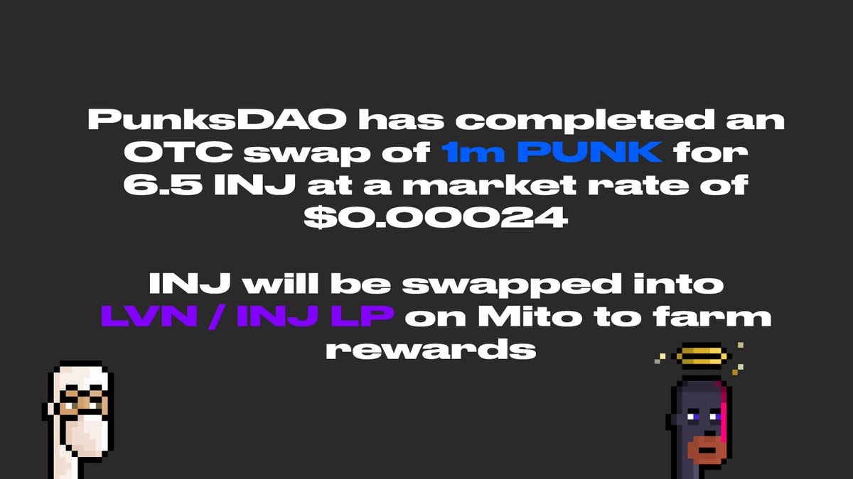 Injective_Punks's tweet image. Gm punks,
PunksDAO has completed another OTC exchange 🔥