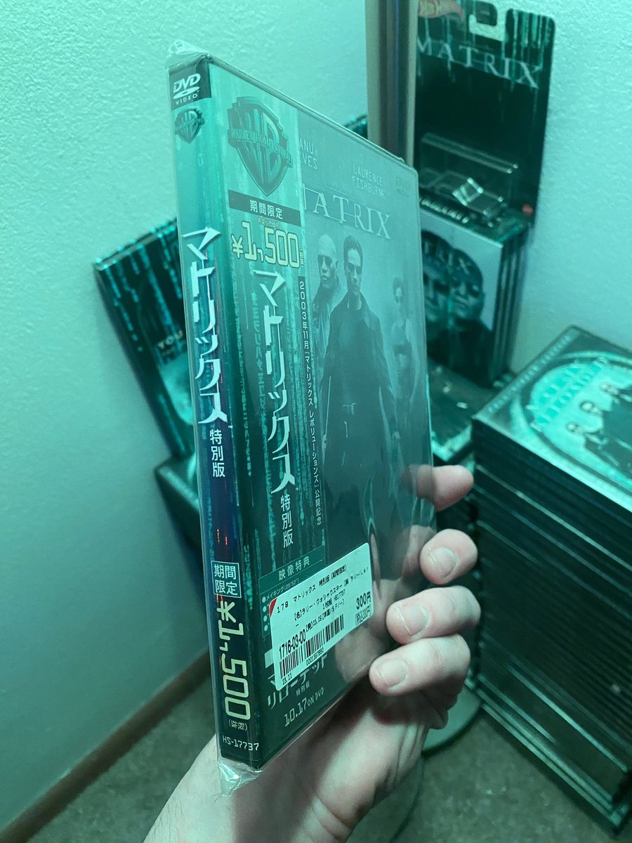 wint422's tweet photo. Newest addition to the Collection, Sealed 2003 JDM printing of The Matrix. One of the best gifts I’ve ever received 🥲 don’t think the person who gave me it knew it was the 25th anniversary. #TheMatrix25 https://t.co/0PSVVuYBgF