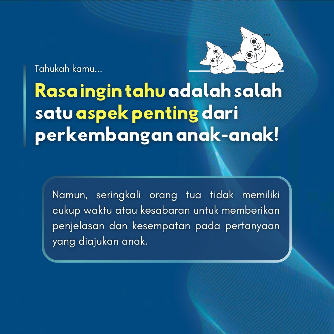 PenaBangsa's tweet photo. [FYI 2]

Halo, Sahabat Pena Bangsa!✨

Senang gak sih, kalau lihat anak-anak yang penasaran akan banyak hal? Ternyata, rasa ingin tahu adalah salah satu aspek penting dalam pertumbuhan, lho! https://t.co/84GmMm3lv2