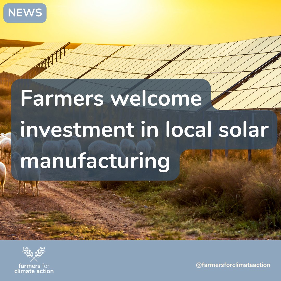 Farmers for Climate Action has welcomed the Federal Government’s $1 billion fund to grow Australia’s solar panel industry. ☀️

#FarmersforClimateAction #AusAg #AgChatOz #SolarInvestment #RenewableEnergy

Read more: bit.ly/3TTNwvT