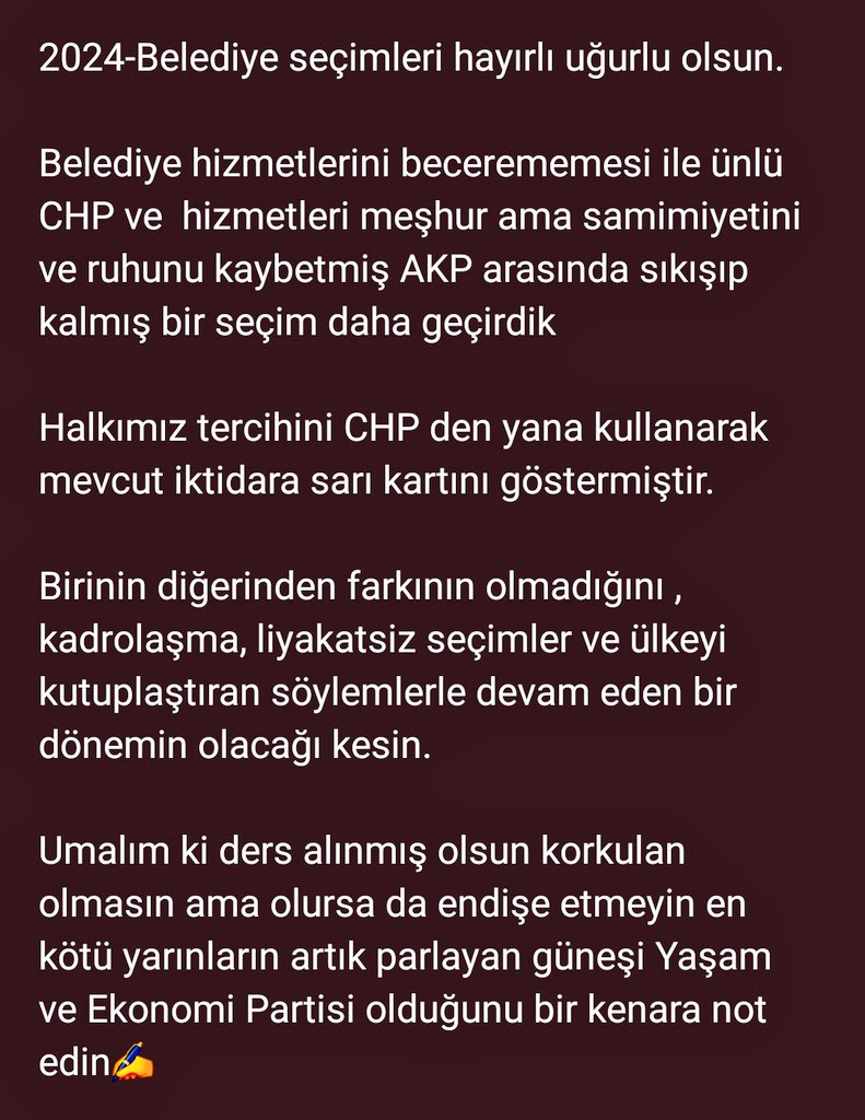 #secim2024 #CHP #AkParti #YRP 
#Yep