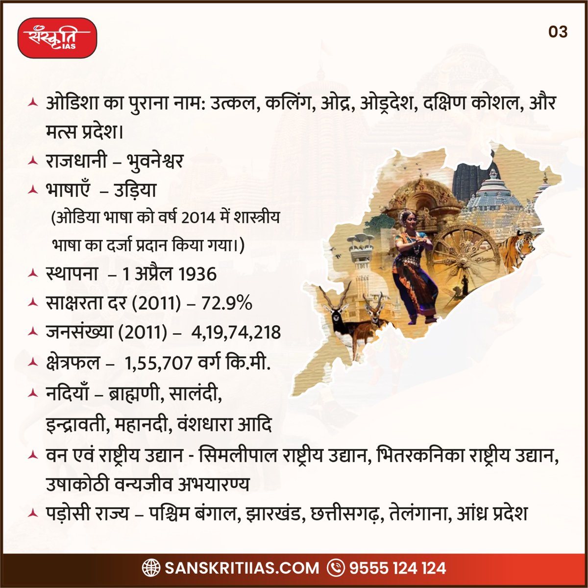 sanskritiias's tweet photo. भगवान जगन्नाथ की पावन भूमि ओडिशा स्थापना दिवस की हार्दिक बधाई एवं शुभकामनाएं

#OdishaFoundationDay #UtakalaDibasha #Odisha #statehoodday #historicaljunctures #spectacularscenery #OdishaTourism #IAS #UPSC #CivilServices #Prelims #SanskritiIAS #CurrentAffairs https://t.co/cCFJlrxBfg