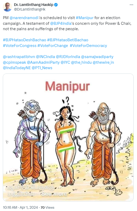 Gooner_Homer's tweet photo. Is this the Campaign Poster of the INC ?@meghachandra_k @INCManipur @Bimol_Akoijam 
Are you guys endorsing this too?

Please come out Strongly and comdenm the demonization of Meiteis from the INC and their campaigners that's been going on for the past 11 months. 

#ManipurFirst above Party Politics!
@lokeshwarthok 
@MoirangthemOke2 @MoirangthemOke2