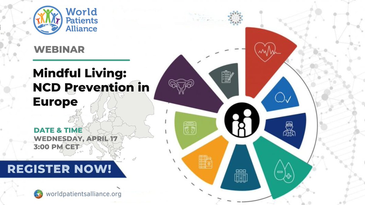 📢 Exciting Announcement! Join us for our upcoming webinar titled 'Mindful Living: NCD Prevention in Europe' 🌱 taking place on April 17th at 3:00 PM CET. Register now to secure your spot! us06web.zoom.us/webinar/regist…