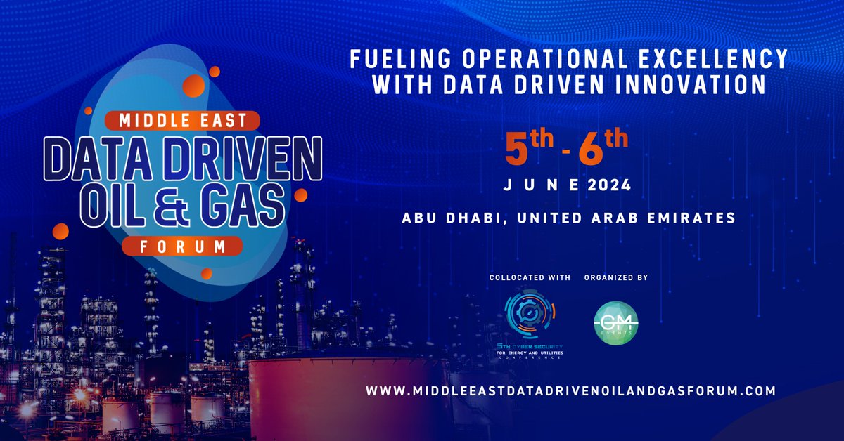 gmgroupdxb's tweet image. Join us in Abu Dhabi on June 5th-6th, 2024, as industry leaders unite to explore the power of data-driven innovation in shaping the future of the region&apos;s oil and gas sector. 

Register here: t.ly/aCOM3

#OilAndGasInnovation #DataDrivenEnergy #GMEvents #theGMgroup