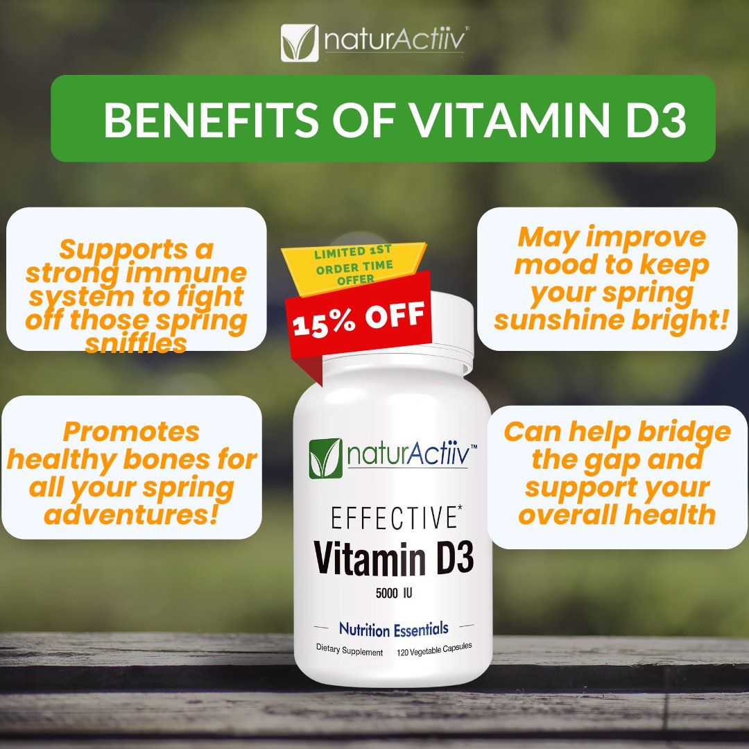 Don't let gloomy days get you down! ️☀️  

NaturActiiv Vitamin D3 can help bridge the gap and support your overall health this spring!

Get 15% off your first order by clicking the link in our bio

#NaturActiiv #VitaminD #SpringHealth #vitaminddeficient #vitamindbenefits