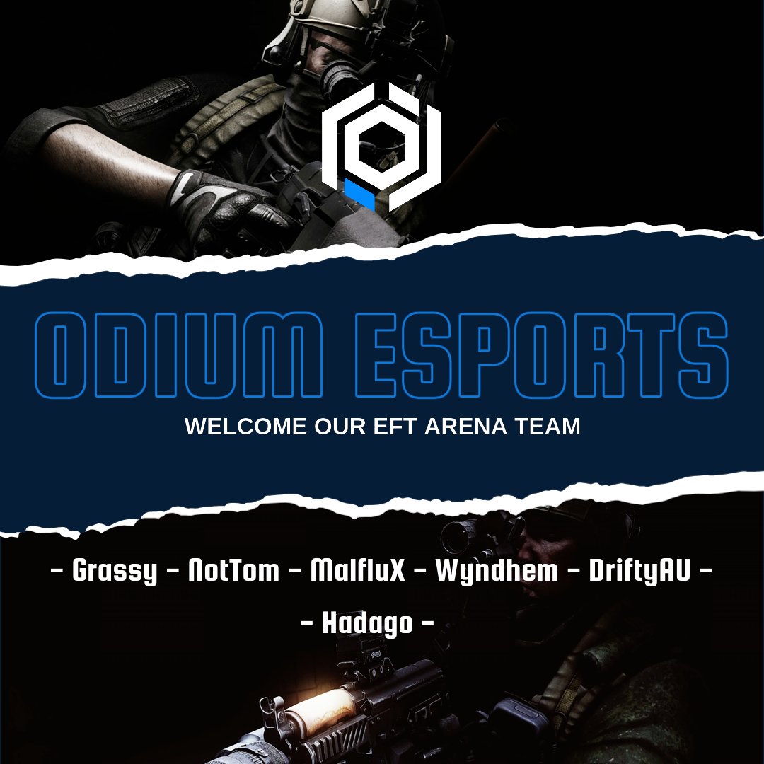 Welcome our 2024 tarkov arena roster 

👑<a href="/GrassyOCE/">Grassy</a> 
🔫@MalfluX_ODM
🔫@driftinite
🔫@wyndhem
🔫<a href="/defnottom/">not tom</a>

#odiumonthepodium