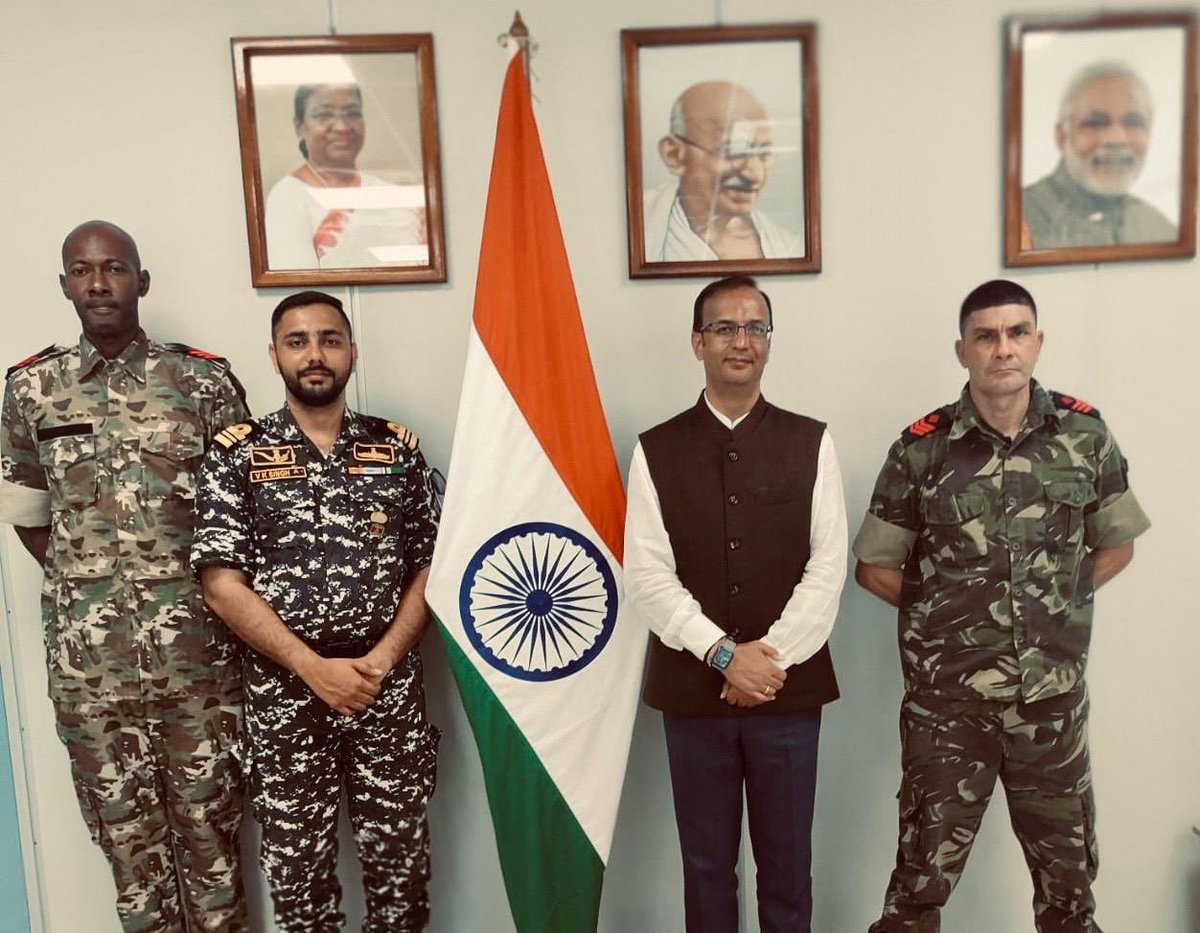 Continuing Cooperation in Defence through ITEC: Staff Sergeant Charles R. I. Confiance & Staff Sergeant Kenneth S. Marie from Seychelles Defence Forces are proceeding to Mumbai for training at INS Shivaji, under ITEC. Wishing them all the best!