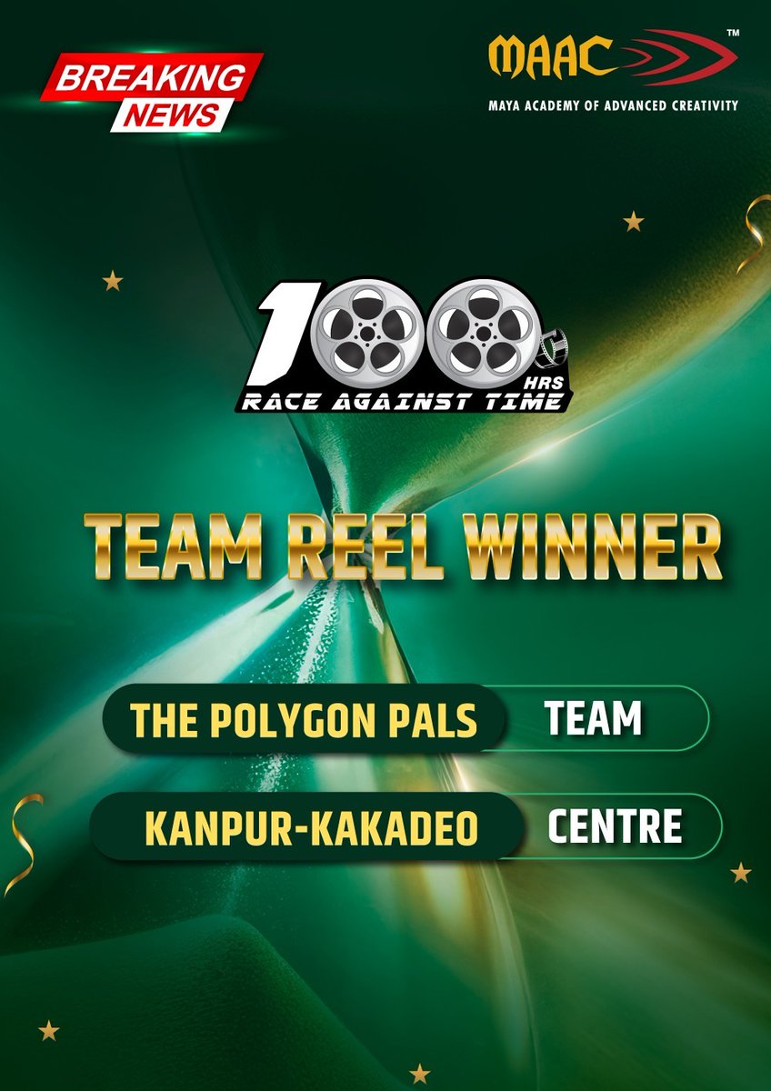 100 Hours | Team Reel Winner

Congratulations to the Team THE POLYGON PALS

#MAAC100Hours 
#MAACIndiaOfficial 
#MAACIndia 
#MaacKanpur
#winnerschallenge 
#winners 
#reelchallenge