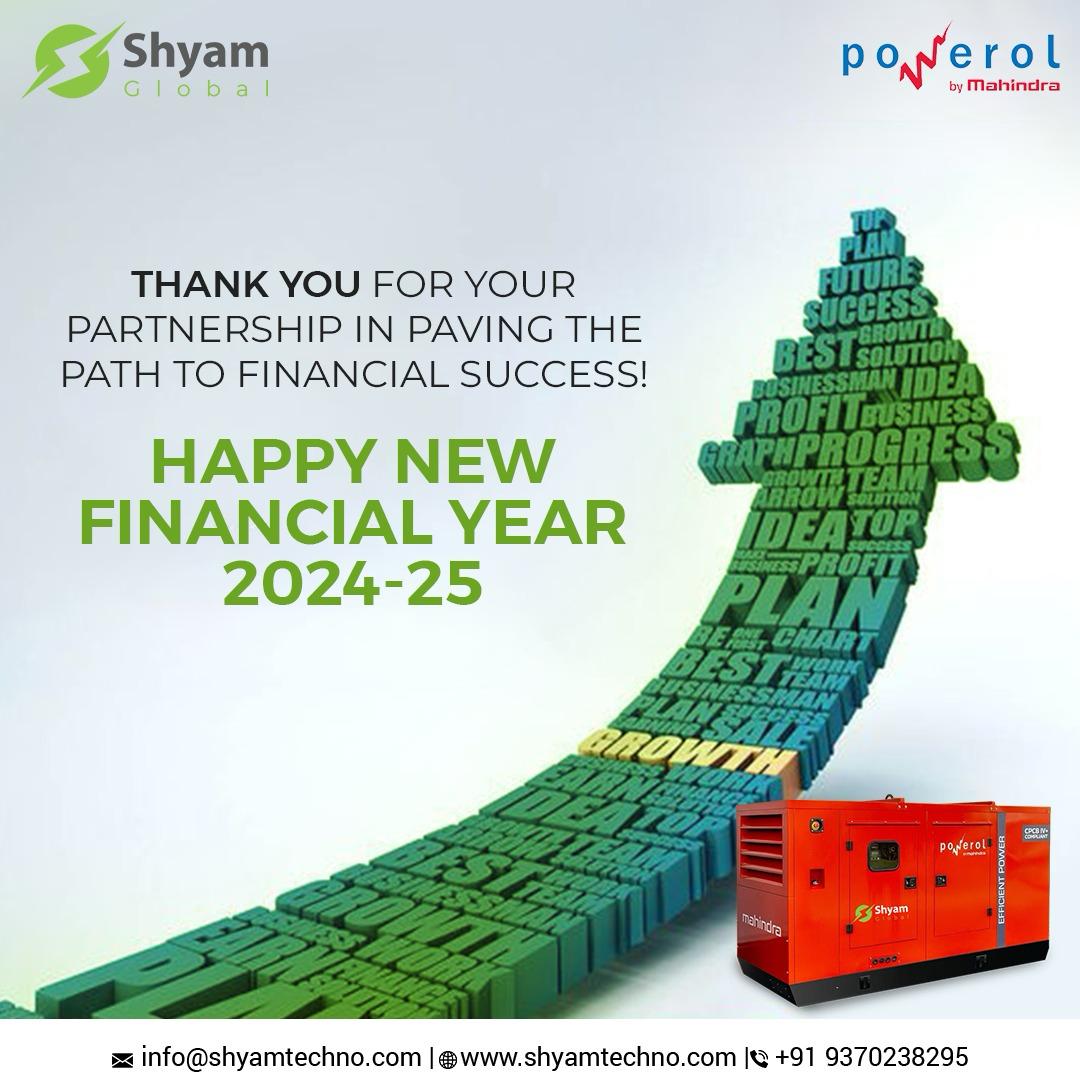 New beginnings, new goals! May this financial year bring you abundant opportunities and prosperity. 🌟
.
.
.
#mahindra #powerol #genset #shyamglobal #powerful #powerhouse #powerbackup #reliability #gogreen #energy #fiscalyear2024