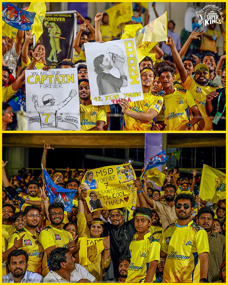 Vizag turned into a sea of #Yellove 💛🥳

#DCvCSK #WhistlePodu 🦁