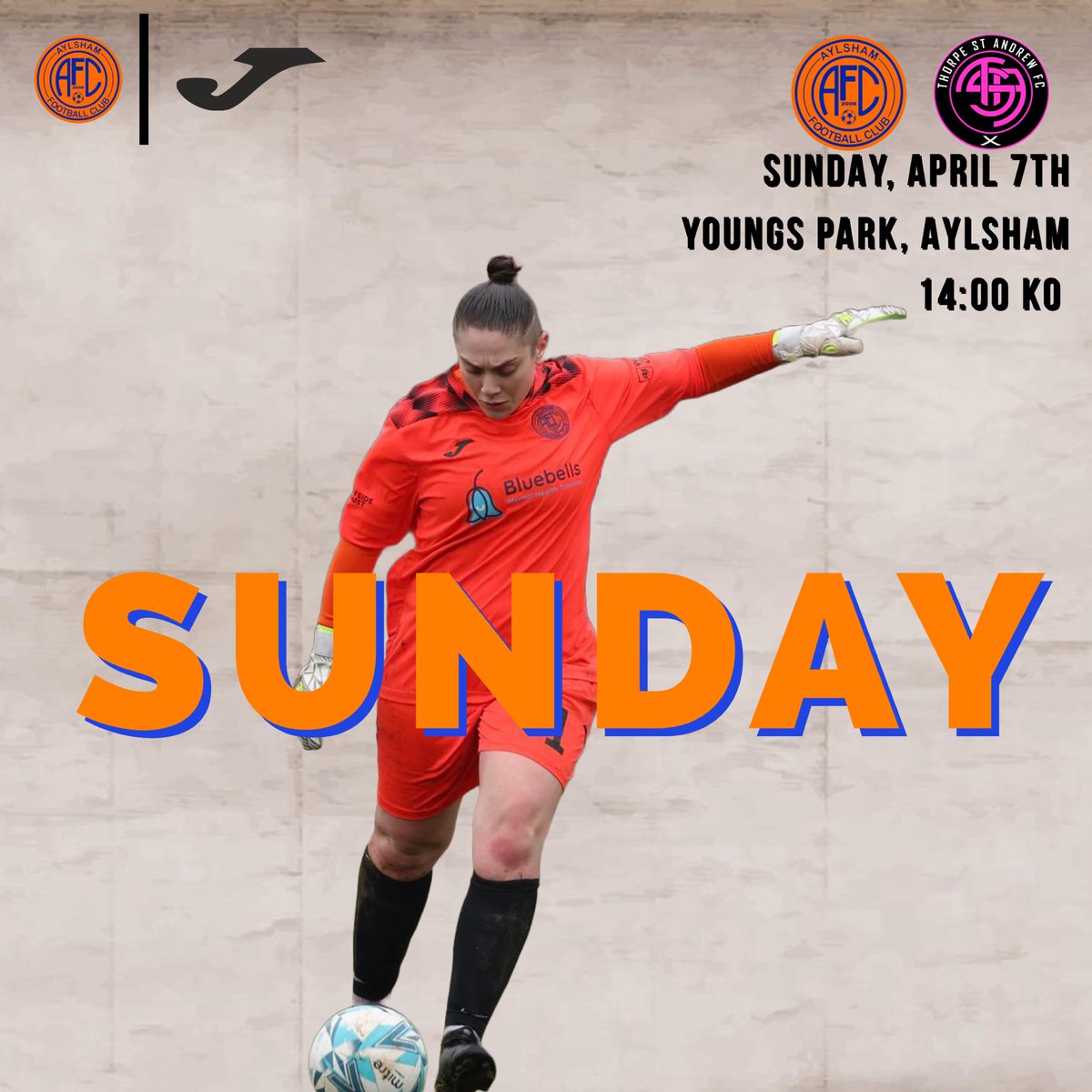 🅂 🅄 🄽 🄳 🄰 🅈 We now look to turn our attentions to Sunday, where we will host @TSAFC_WG at 🏠 We look to rebuild and grow from the positives from yesterday’s game. 🆚 - @TSAFC_WG 📍 - Youngs Park, Aylsham ⌚️ - 14:00pm KO 🟠🔵