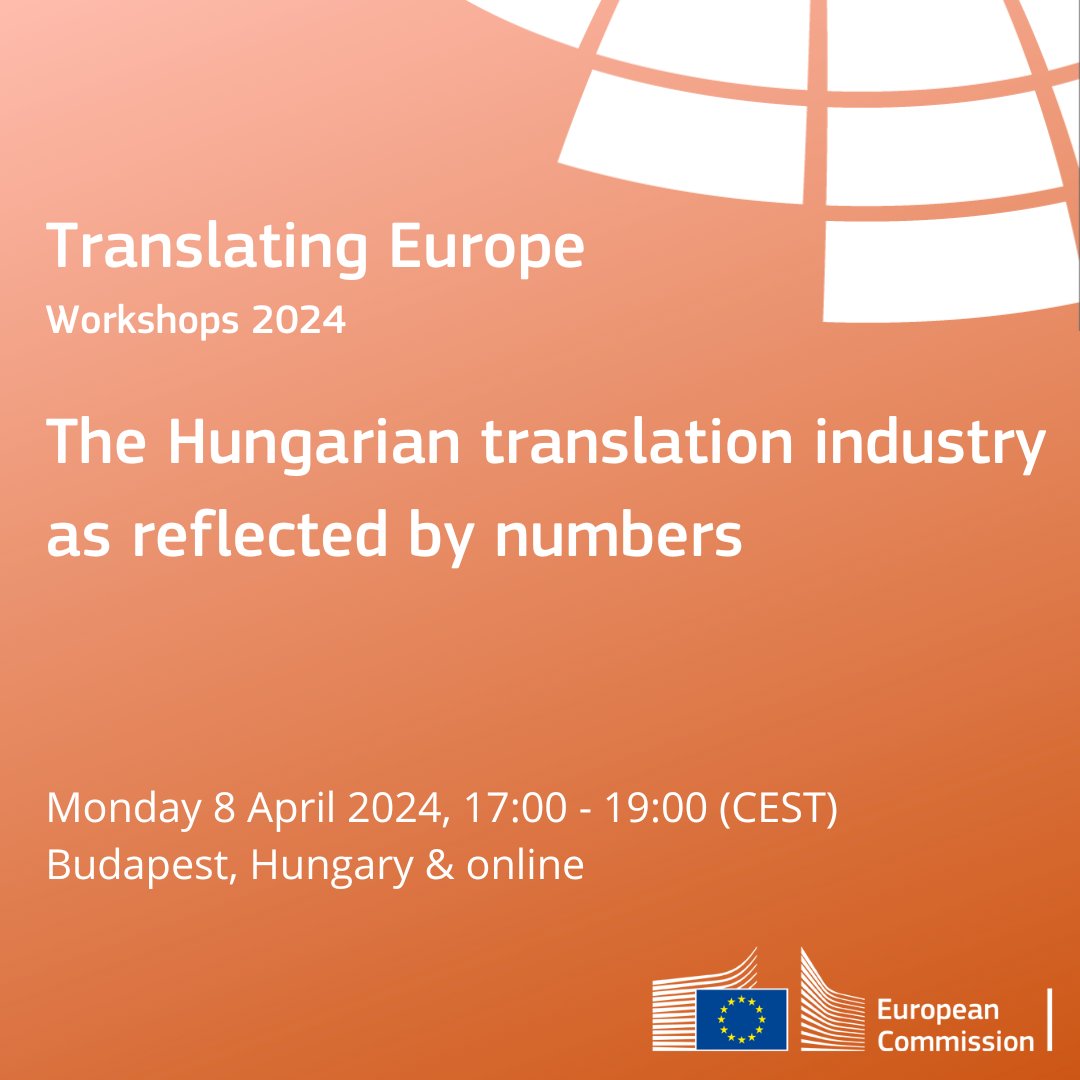 📢 On April 8, dive deep into Hungary's translation landscape! 🇭🇺 Experience first-hand reveals from two hefty industry surveys. Pop up in person or tune in online. 🎓🔍 #TranslatingEurope 🇪🇺📚 📅 8 April 2024⁣⁣⁣ 🕘 17:00-19:00 CET 🔗 europa.eu/!Bg8c9W ⁣#TEW #xl8