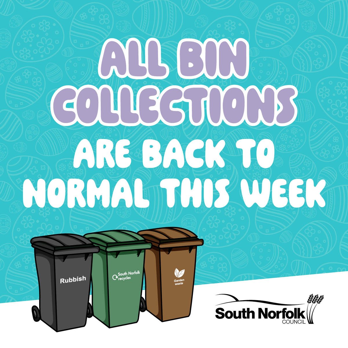 All bin collections are running as normal this week, please put your bins out on your usual collection day. From today, we will always collect bins on Bank Holiday Mondays to make sure your schedule stays on track! Our hardworking bin crew will enjoy a day off at another time 😊