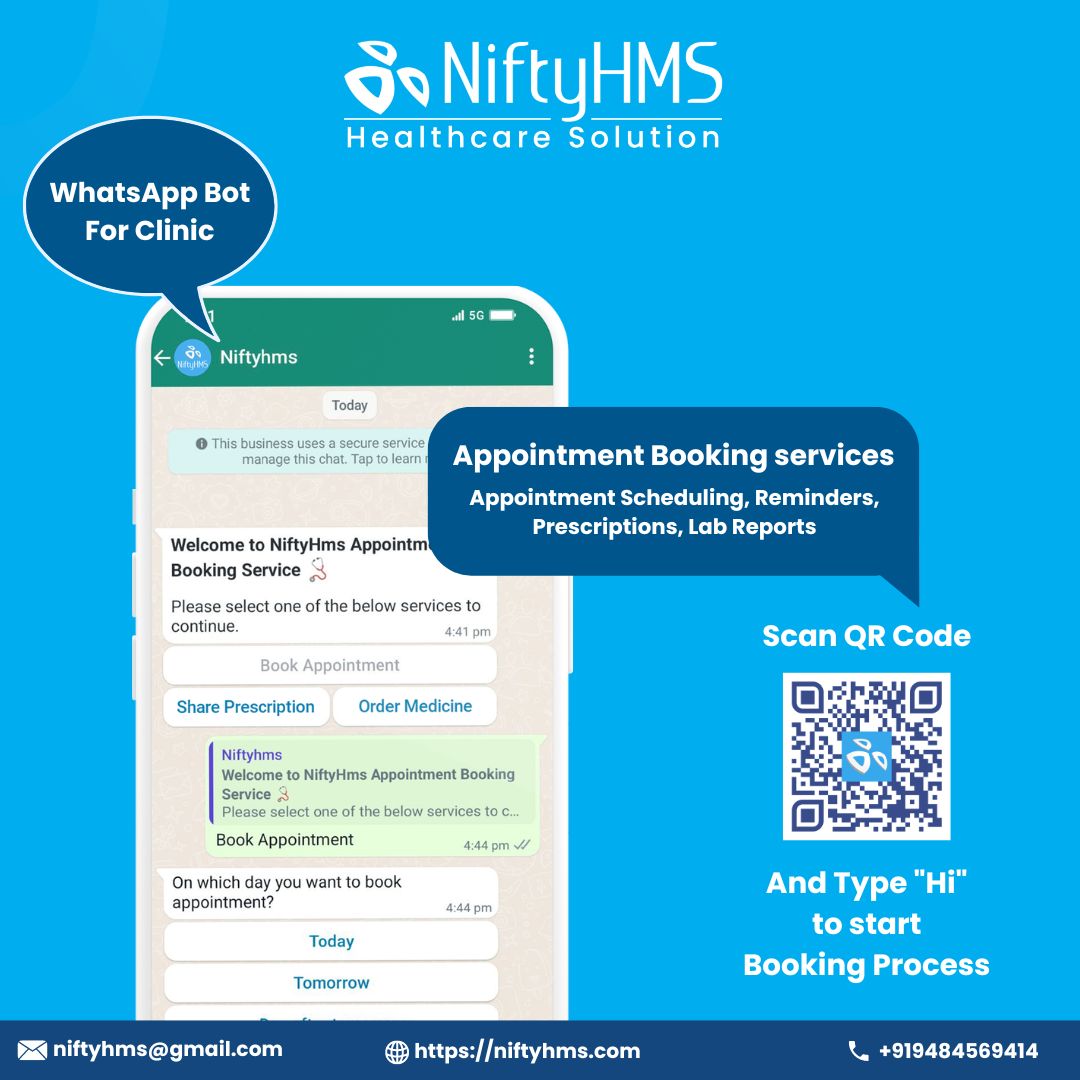 niftyhms's tweet image. ๐
Need an easier way to manage your appointments?
#AppointmentBooking #SchedulingMadeEasy #HealthcareConvenience #efficientAppointments #NiftyHMSwhatsappIntegration #seamlessscheduling #appointmentManagement #anytime #anywhere #whatsapp #appointments #NiftyHMS #BookIn1Minute