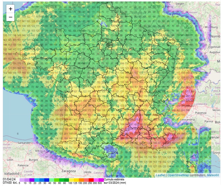 Relevés météo quotidiens de Calvi Ste Catherine Météo60