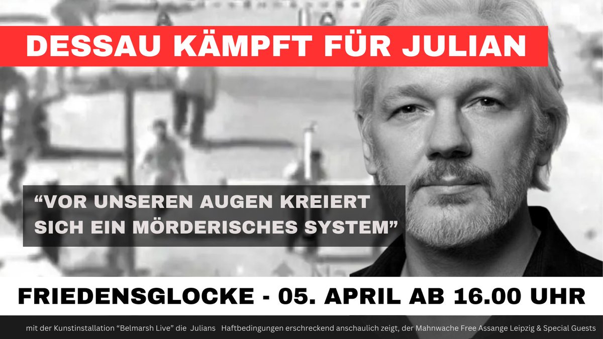 'Julian Assange's imprisonment sends a chilling message to journalists and artists alike: speak truth to power, and you will face severe consequences. We cannot allow fear to stifle our creativity and silence our voices.' Manja - See you in Dessau Friday! - #BelmarshLive…