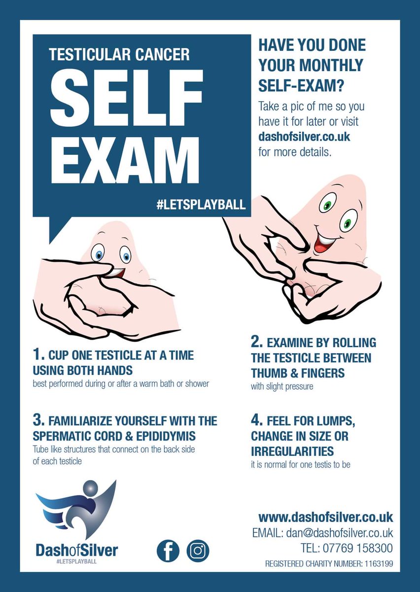 Today is start of Testicular Cancer Awareness Month, it is essential that you do your personal self examination check daily as it will help prevent you going through potential battle with Testicular Cancer. Please follow the steps below 💙🥊💙🥊