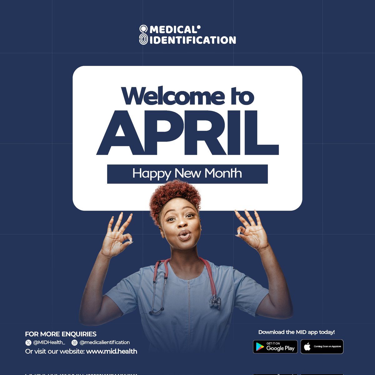 MIDHealth_'s tweet photo. As we step into a new month, we're excited to continue our journey towards healthier lives with you! 🌟 Happy New Month from MID. Let's embrace this fresh start and make every day count! #NewMonth #HealthTech #Wellbeing #HappyEaster #AprilFoolsDay #healthcare #HappyNewMonth #MID https://t.co/OkzM5gLEEw
