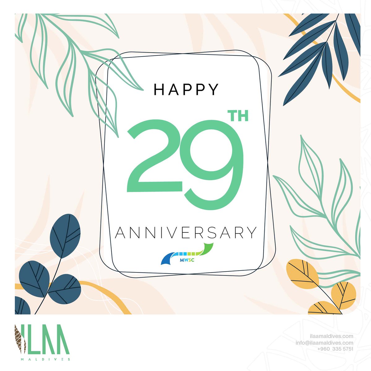 IlaaMaldives's tweet photo. Greetings to @MWSC_official On your Anniversary.
#IlaaMaldives #MWSC https://t.co/FTc039iukb