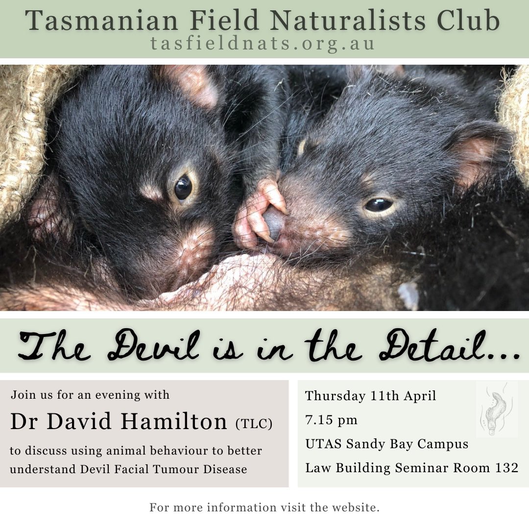 Hobart folks. Clear your schedule on the 11th April and come to the Field Nats and have a chat with @davidghamilton1