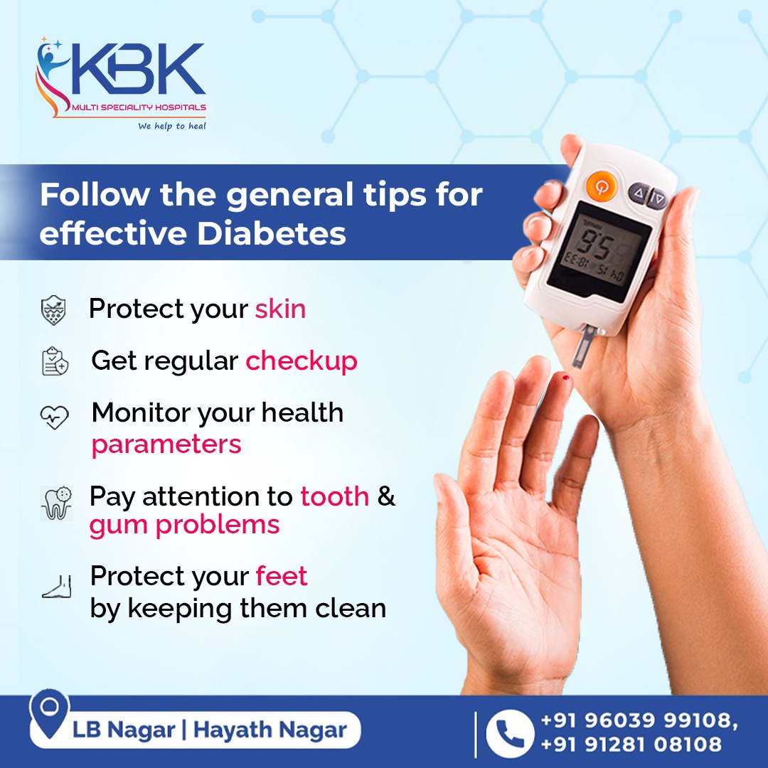 🌟 'Essential Guidelines for Diabetes Care at KBK Multi Speciality Hospitals' 
#kbkhospitals #kbkgroup #besthospital  
#nonsurgical #treatment #health #woundcare 
#painfree #diabetesawareness #diabetesdiet  
#lbnagar #hayathnagar #hyderabad #telangana #india