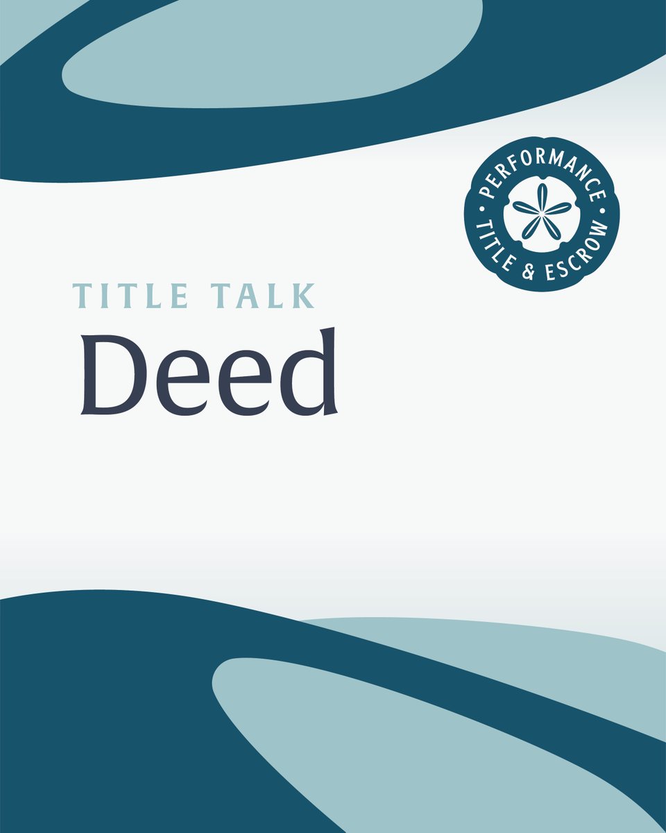 DEED – A written document by which title to real estate is conveyed from one party to another.