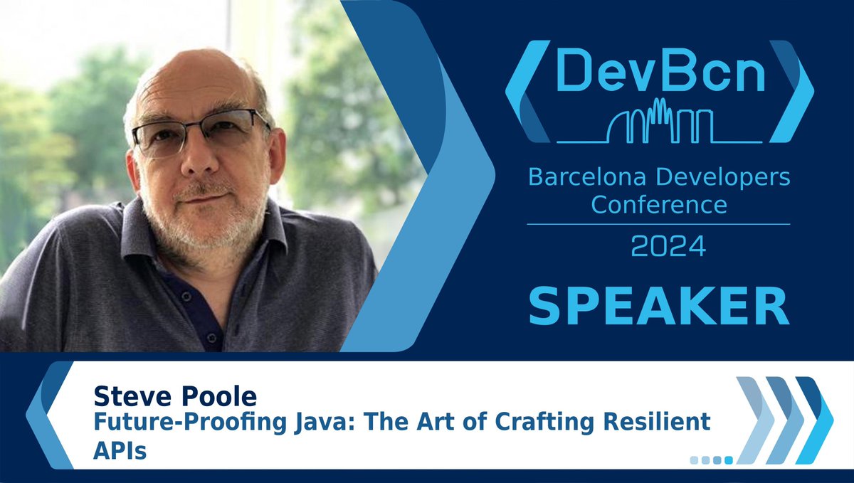 🚀 Dive into the future with @spoole167 at #devbcn24! 'Future-Proofing Java: The Art of Crafting Resilient APIs' will equip you with the skills to build durable Java APIs. Gear up for an enlightening session! ➡️ buff.ly/3J1MB6q
