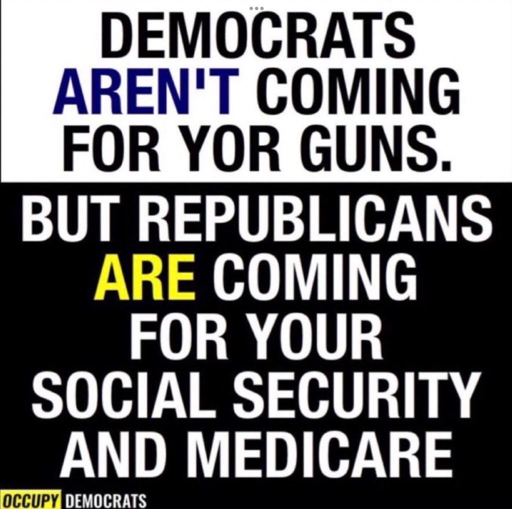 The @GOP told you - #MAGA - that Democrats were coming for your guns.. the whole time they were scheming to take your #SocialSecurity & #Medicare so their corporate masters could stay rich & not pay taxes!! BTW, you DO pay them, huh?! How stupid can you #MAGAts be???