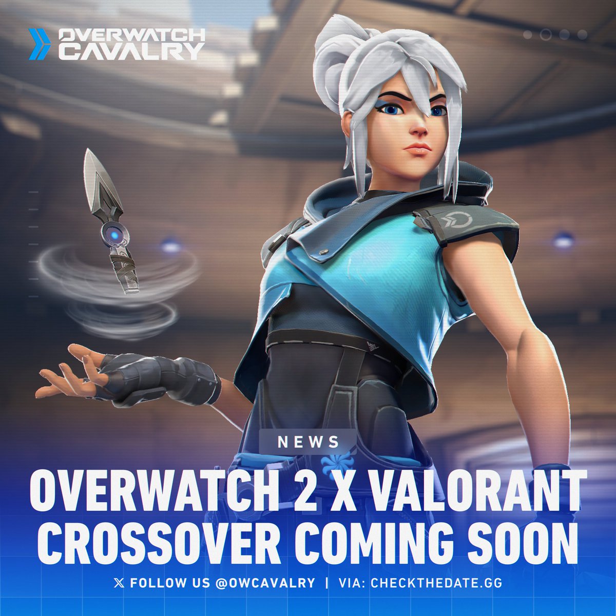 Introducing: Overwatch 2 x VALORANT 🔻 Featuring 5 new legendary skins including Jett Kiriko, a limited-time 'Spike Rush' gamemode, and cosmetics across both games. 📌 Defy the limits on April 31st!