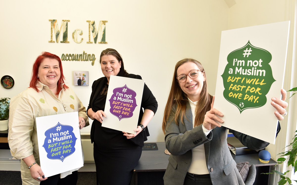 Malgorzata McManus, Kasia and Agnieszka at McM Accounting are taking part in our #ImnotaMuslimbutIwillFastforoneday campaign. 
“Taking part allows me to show my respect to the religion and culture, my Muslim neighbours and friends.” (Kasia) 
#Ramadan #Fasting