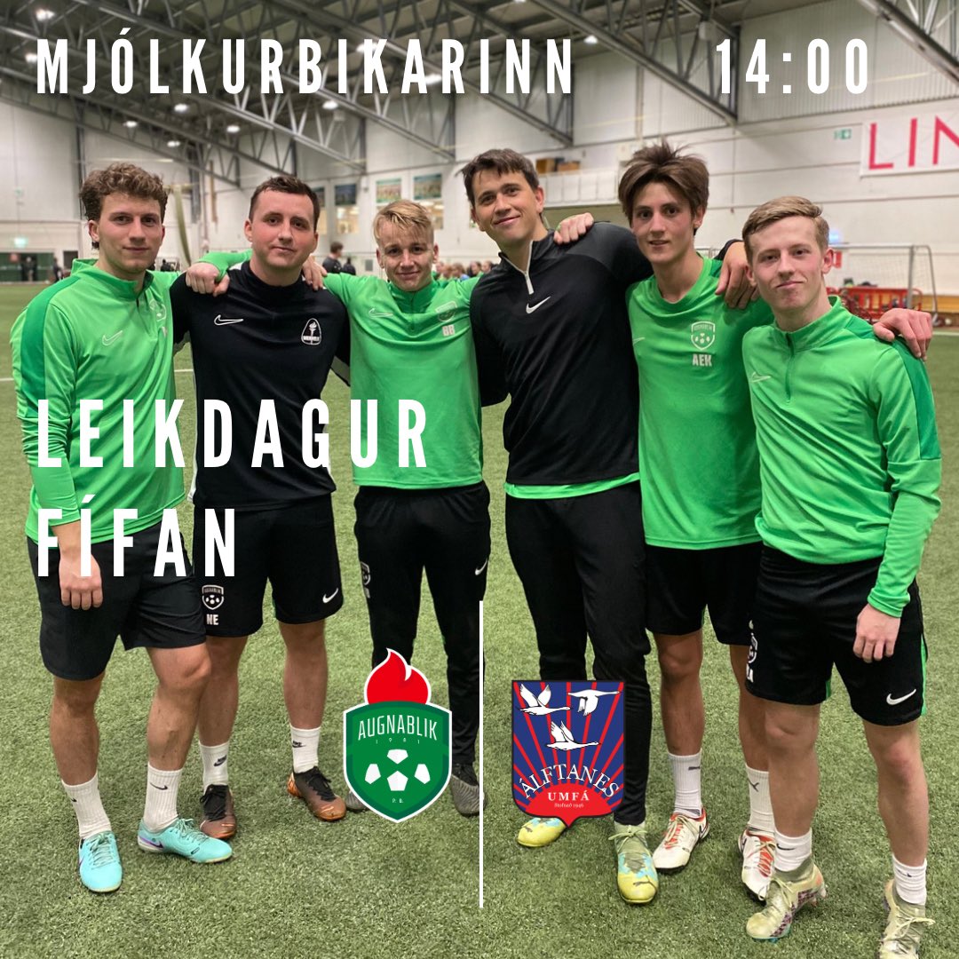 LEIKDAGUR 🏆🥛

Í dag hefjum leik gegn Álftanesi en leikar hefjast 14:00 inni í Fífunni 🏟️ Hvetjum alla Augnablika að mæta og styðja strákana til sigurs, klárum páskana með stæl 💚 #éghefekkitíma