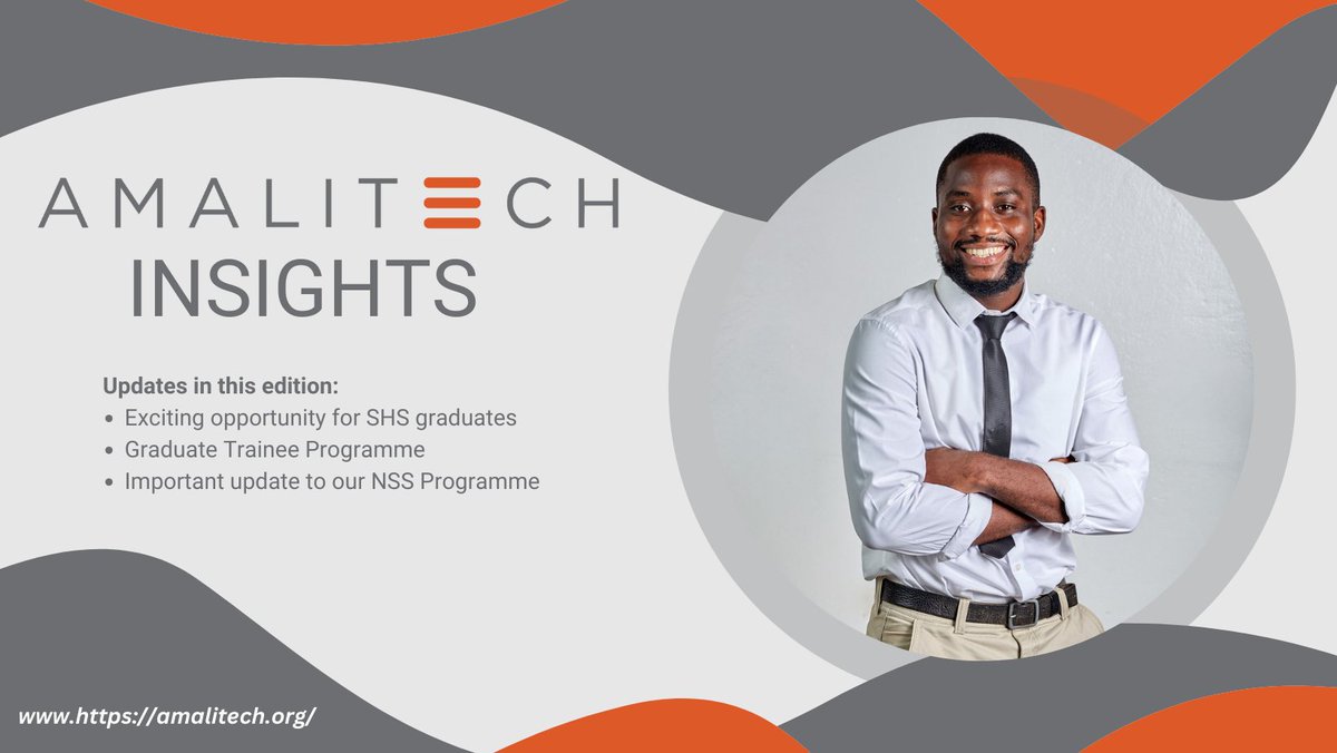 Happy New Month, Fam.
Our latest newsletter has updates on our Graduate Trainee Programme, another opportunity for SHS Graduates and many more exciting updates.

Get detailed info by reading the full newsletter here linkedin.com/.../amalitech-…

#WorkwithAmaliTech #NewMonth