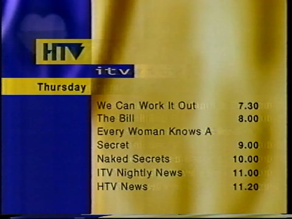 TV Whirl Archive Lookback - Aired today in 1999, HTV (Menu) Video: tvwhirl.co.uk/play?id=9f7a91… #lookback #onthisday