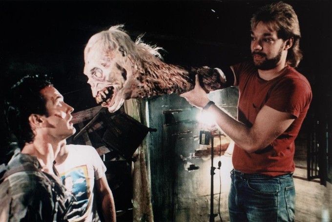 Behind the scenes on EVIL DEAD II (1987).