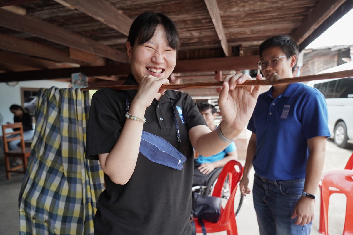 'Serving as a UN Volunteer with my disability helps me expand my knowledge on inclusive development💡,' says Nichakarn. 

She works as a UNV Programme Officer with @UNDPThailand 🇹🇭. 

There, she implemented projects to empower persons with disabilities #PWD. #DiversityMosaic