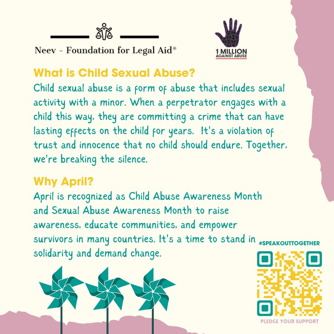 Join us this April to create a safer world for every child. Let's make a difference together. #SpeakOutTogether against child sexual abuse.