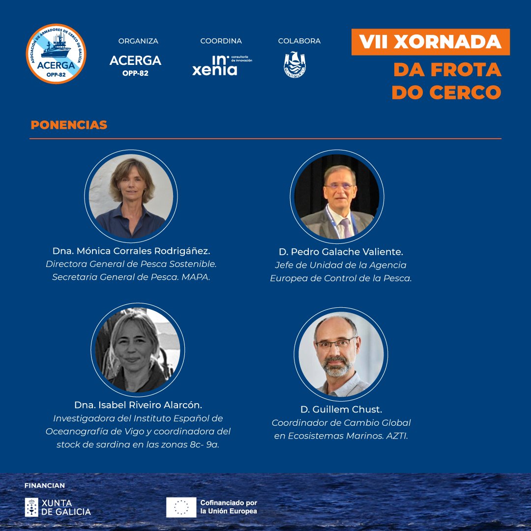 ACERGA_OPP82's tweet photo. VII XORNADA DO #CERCO // Acompáñanos coma cada ano na nosa xornada técnica, este venres 5 de abril, para poder debatir xunto á administración, expertos e expertas sobre as temáticas que suscitan maior interese na flota.

Rexístrate para asistir: https://t.co/Q0HixG97uI https://t.co/vTQ4J2icO7
