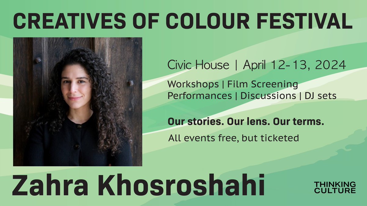Join us April 12-13 for Creatives of Colour Festival! Our brilliant festival co-organiser @Zahrafkh will be joining our film screening discussion and facilitating a workshop for women & non-binary people of colour with @thousandone_org! …s-of-colour-festival.eventbrite.co.uk