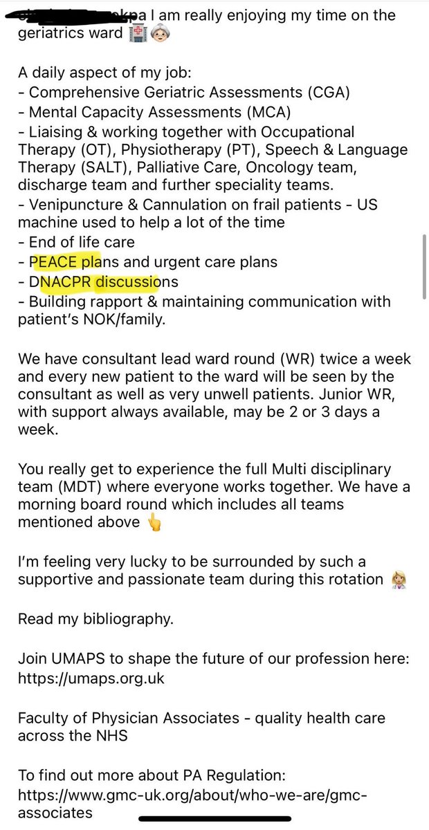 As far as I’m concerned a Do Not Resuscitate or end of life care discussions should not happen with a PA