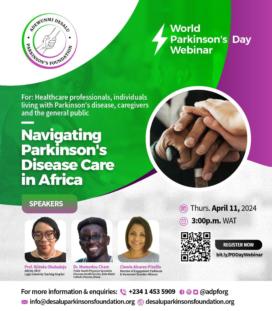 Welcome to Parkinson's Awareness month. Join us on World Parkinson’s Day for an exciting webinar packed with insights about navigating Parkinson’s Disease care and diagnosis. Let’s learn and connect together. Register and secure your spot! bit.ly/PDDayWebinar